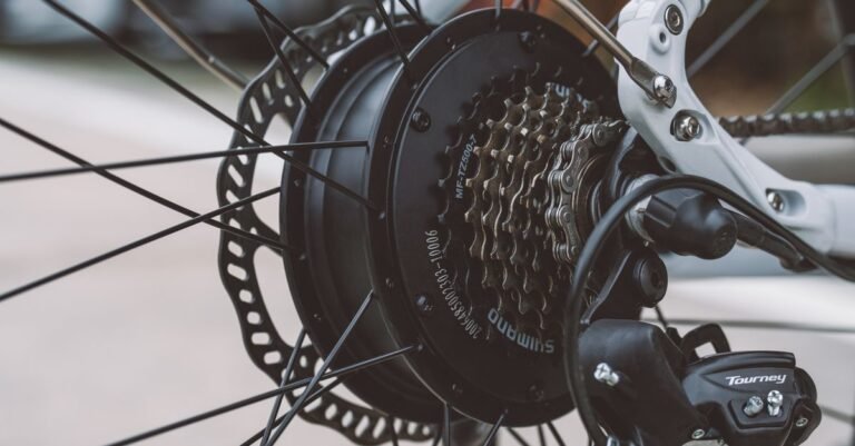 Motor eines E-Bikes am Hinterrad
