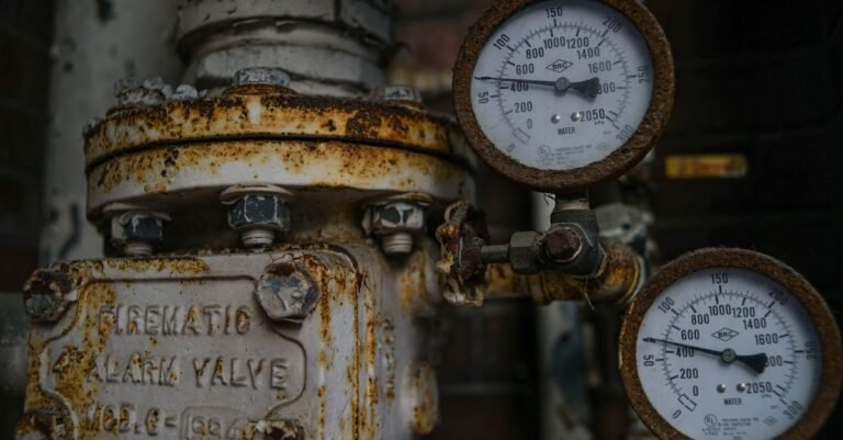 Manometer an einer Heizungsanlage