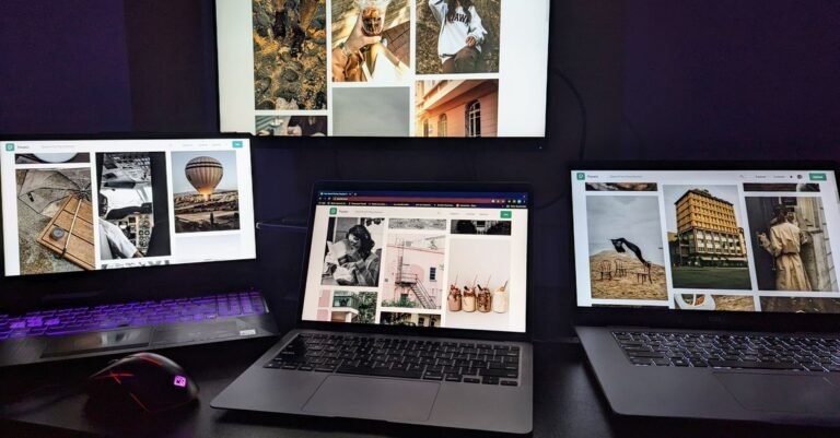 Laptop mit dunklem Bildschirm