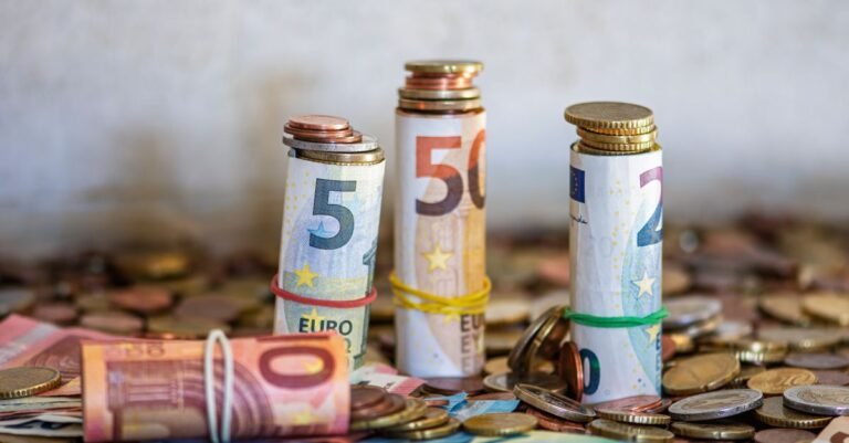 Euro Muenzen als Symbol fuer Foerderung